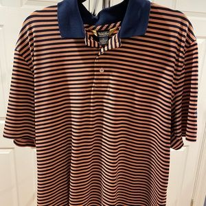 Orange and blue gold polo